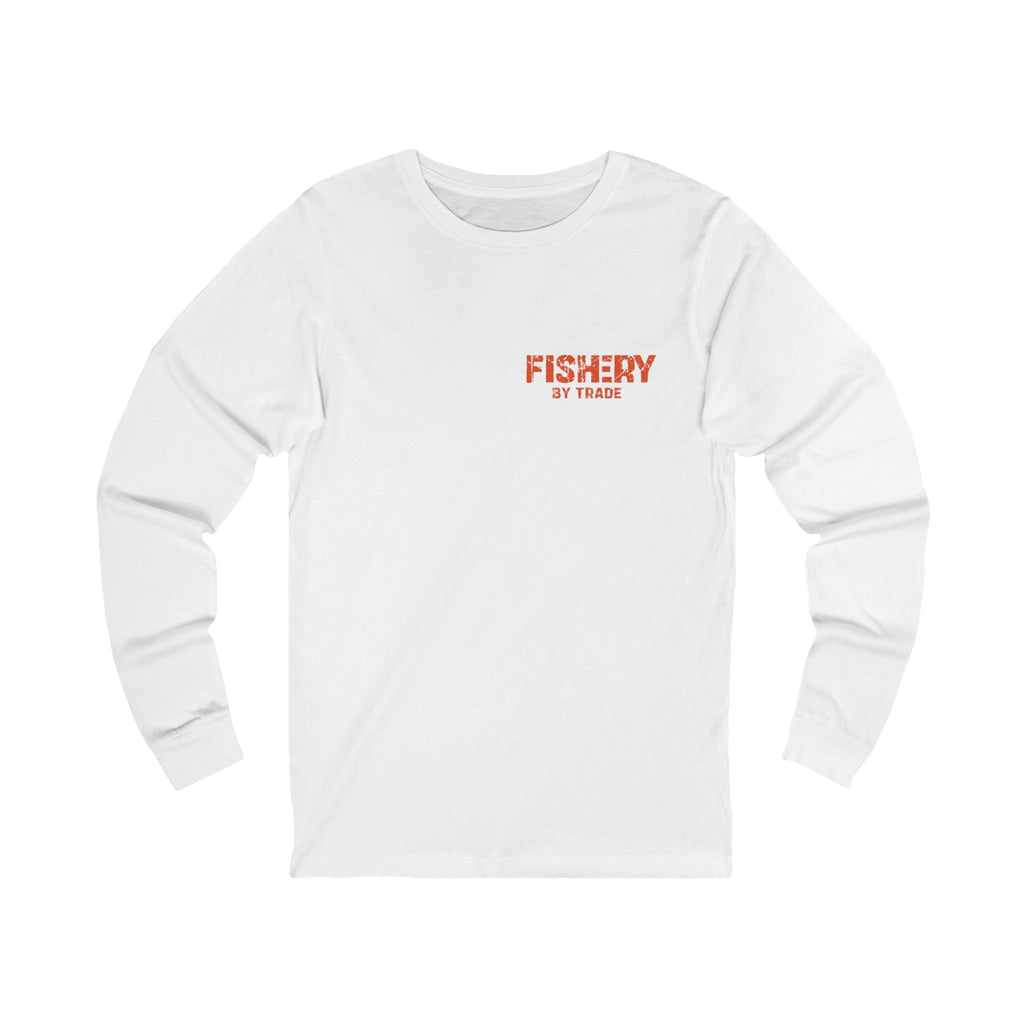 Fishery By Trade Rough Seas - White Long Sleeve T-Shirt
