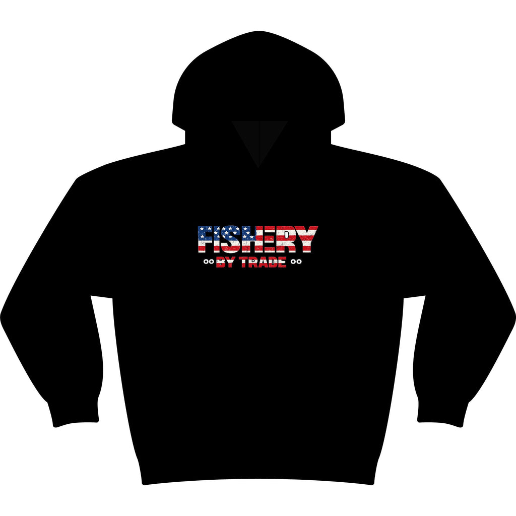 Fishing Hoodie - American Flag 'Fishery' Patriotic Fishing Pullover