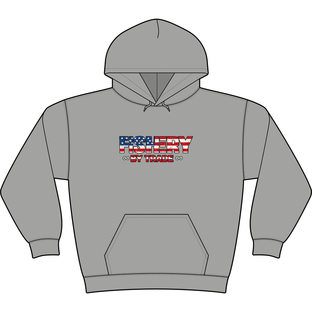 Fishing Hoodie - American Flag 'Fishery' Patriotic Fishing Pullover