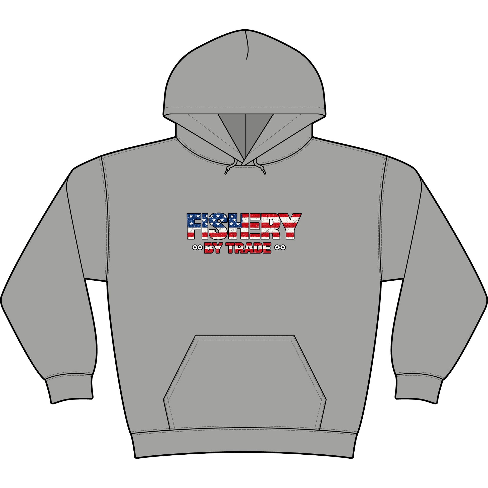 Fishing Hoodie - American Flag 'Fishery' Patriotic Fishing Pullover