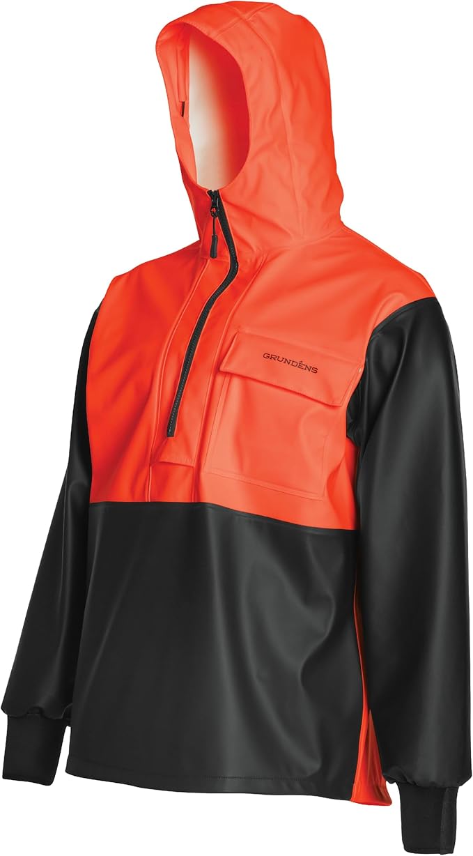 Grundéns Men’s Neptune Fishing Pullover Anorak | Commercial-grade heavyweight PVC fishing jacket 