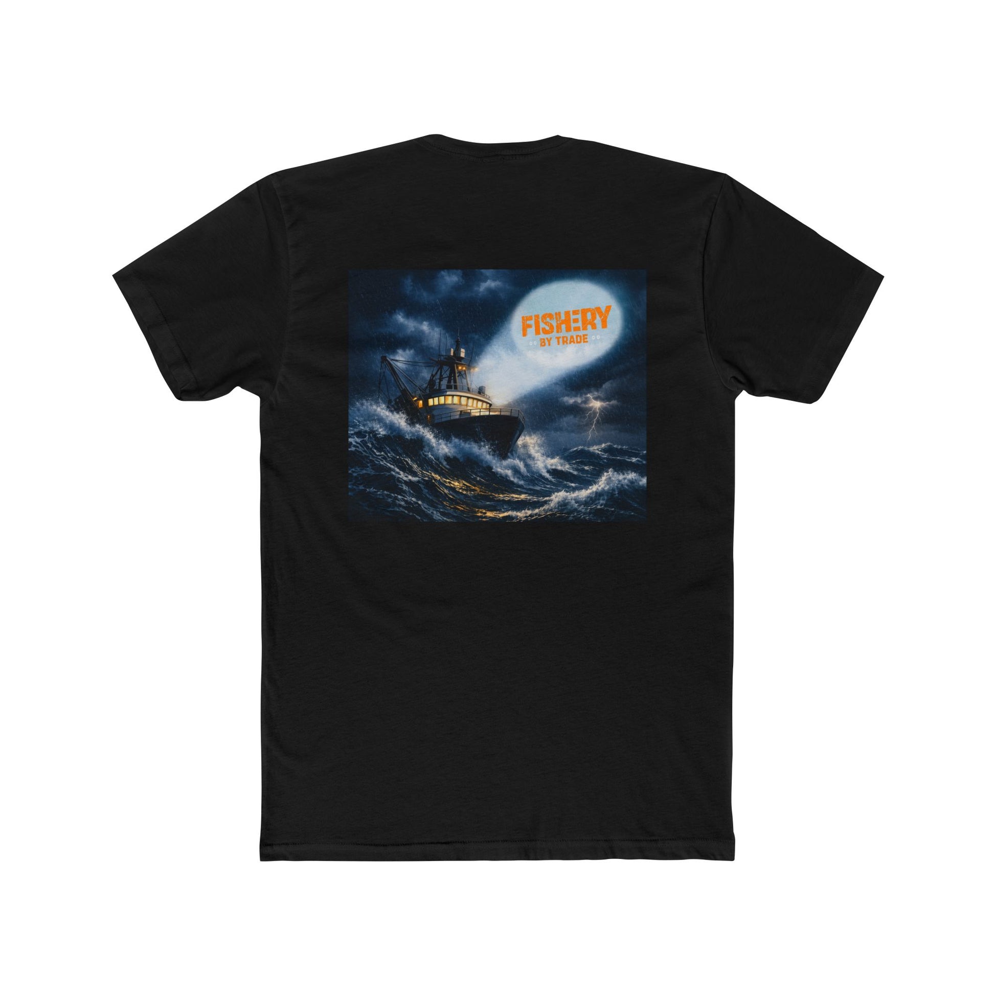 Fishery By Trade Rough Seas - Men's Black Crew Neck Tee