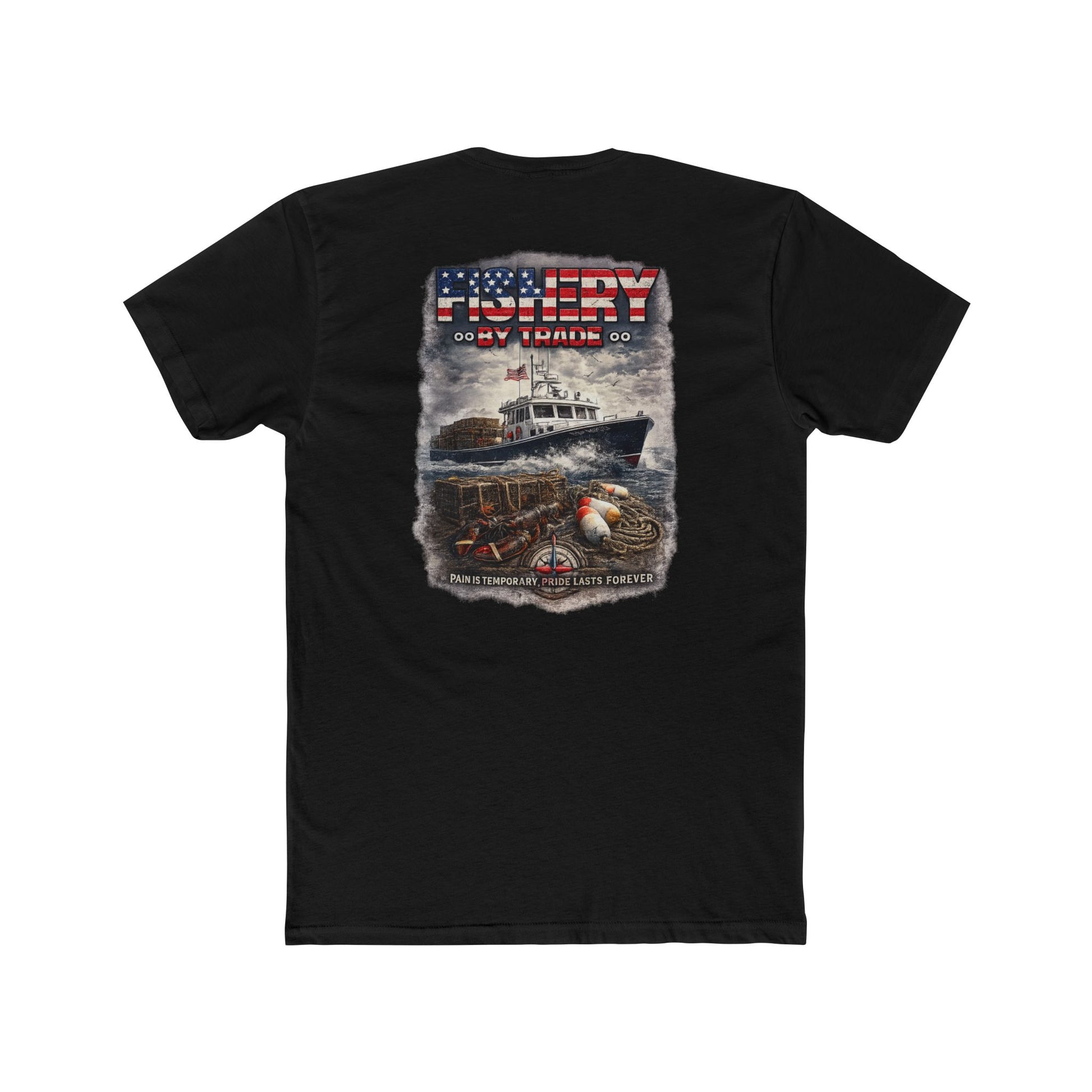 Fishing By Trade T-Shirt — American Flag Nautical Graphic Tee