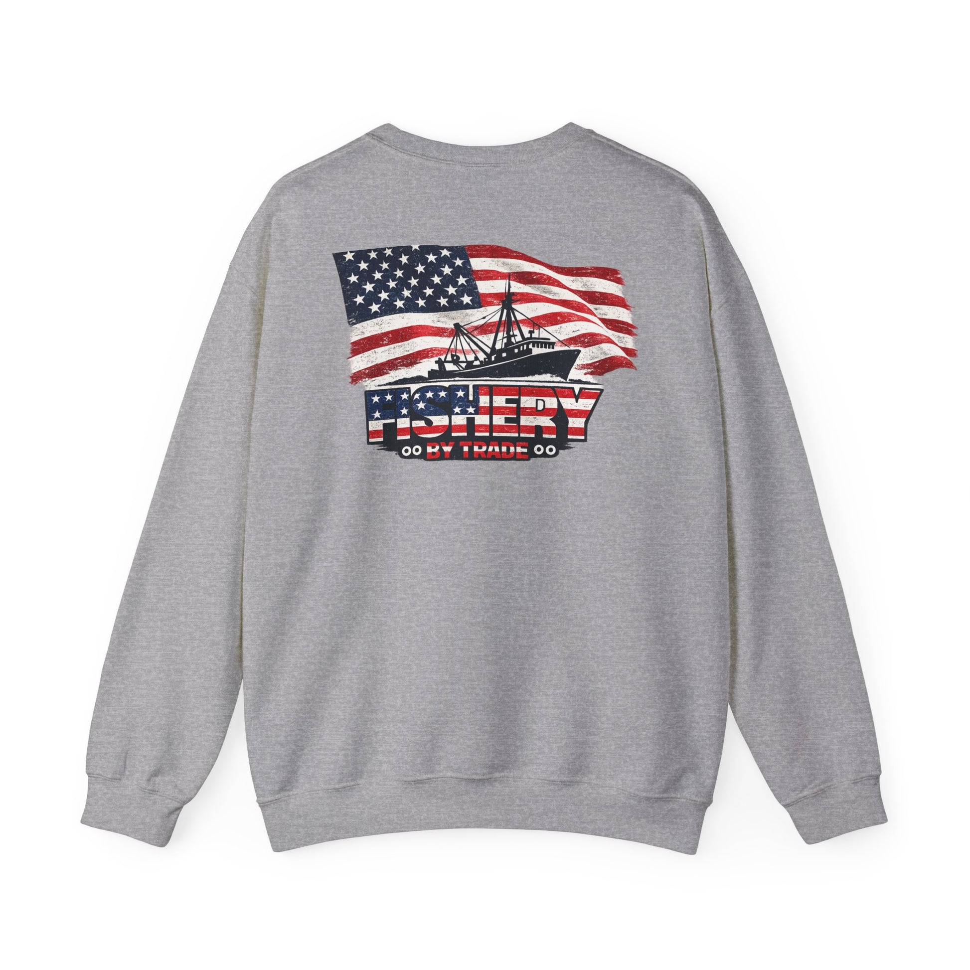 (American Trawler) Fishing Crewneck Sweatshirt — "Fishery By Trade"