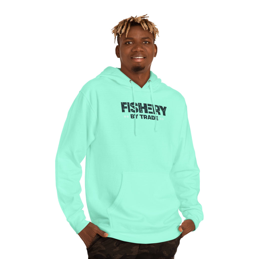 Fishery By Trade Hoodie — Minimal Fishing Logo Pullover