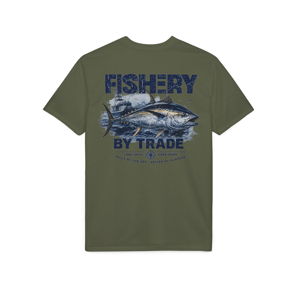 Fishing T-Shirt — "Fishery by Trade" Graphic Performance Tee