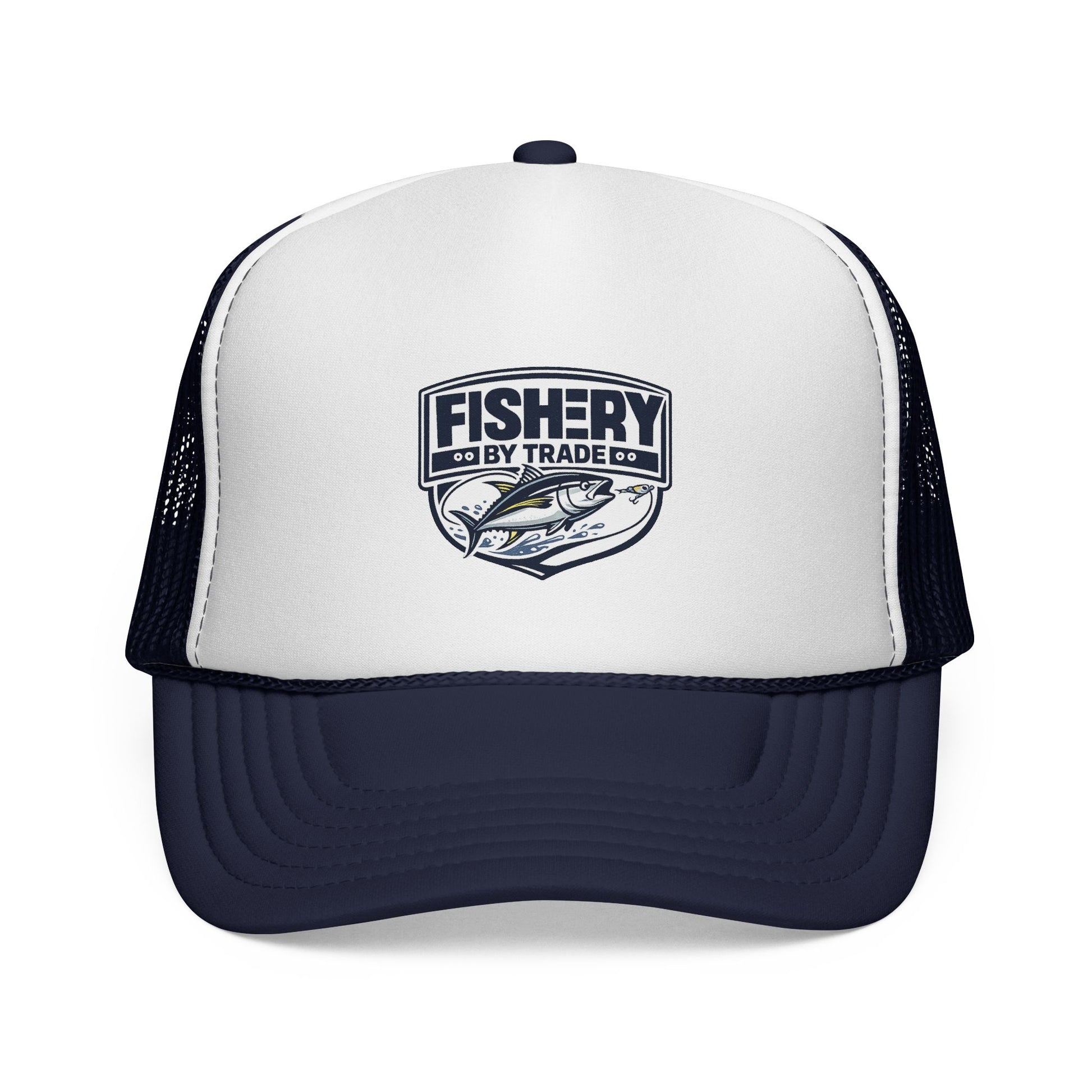 Fishery By Trade Trucker Hat — Vintage Fishing Logo Cap
