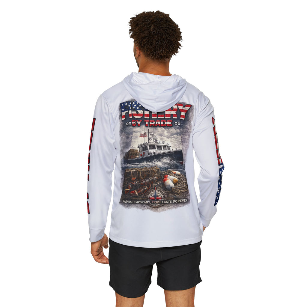 Fishing Crew Warmup Hoodie — American Flag Trawler Graphic