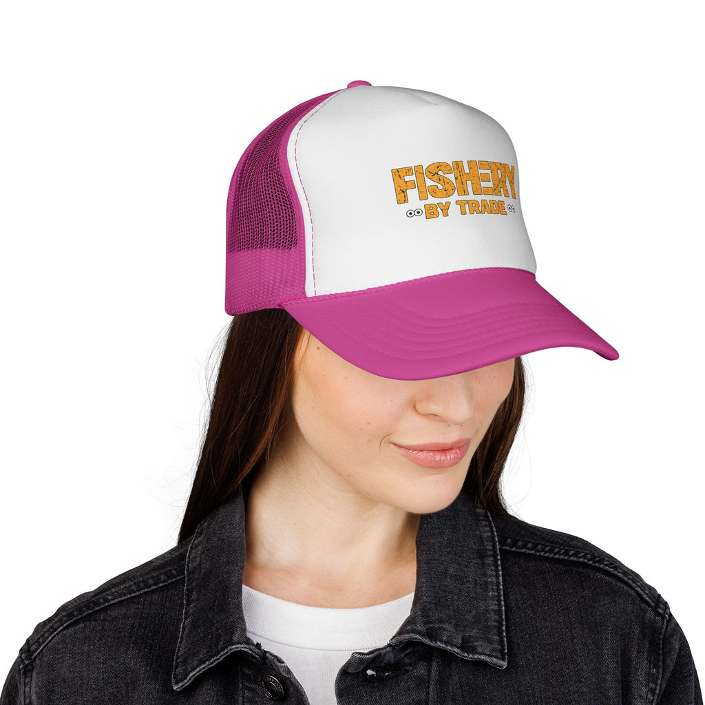 Official Fishery By Trade Logo Trucker Hat — Vintage Fishing Logo Cap